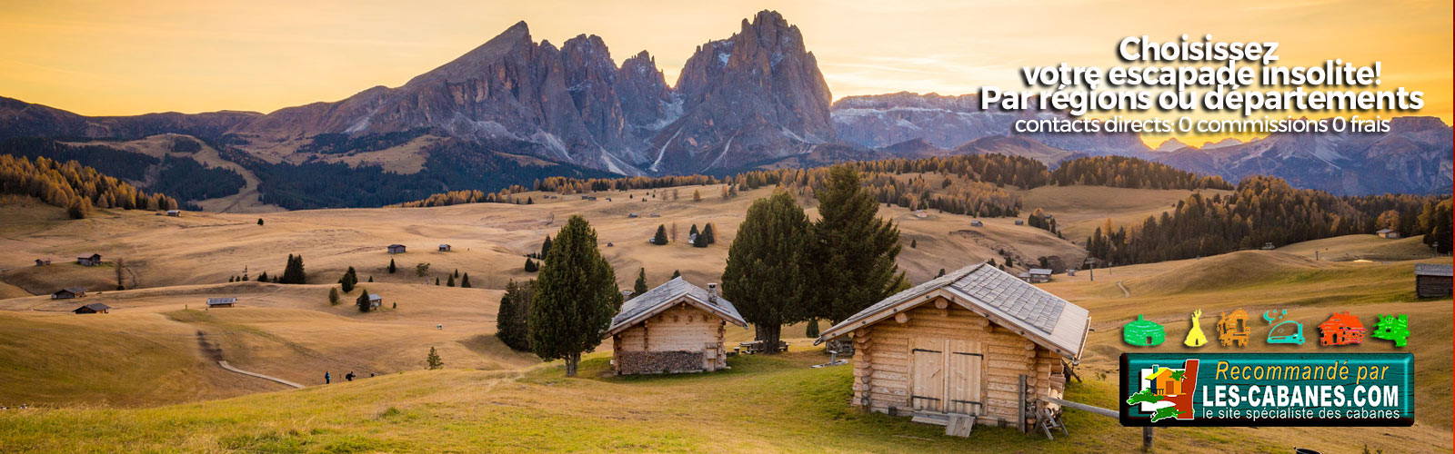 paysage avec cabane et montagne en location