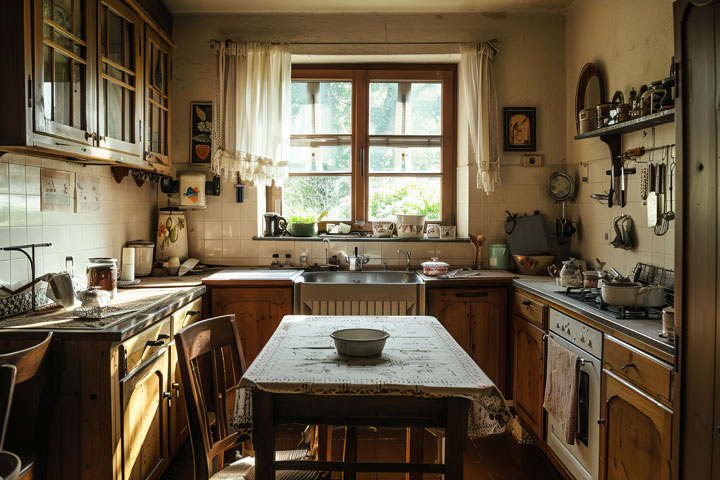 maison et cuisine à la campagne