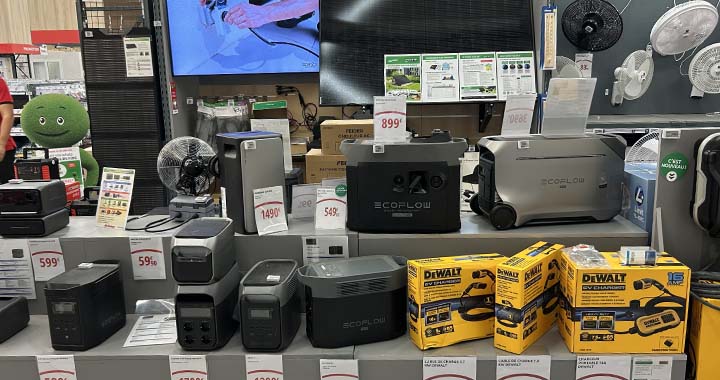 Exemple de l'offre en autonomie énergétique dans un magasin grand publique